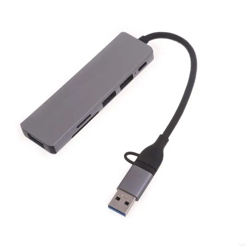 

E65C USB C HUB USB CDAPTER 6-в-1 с 3 USB-портами Reader Reader USB Docking Station