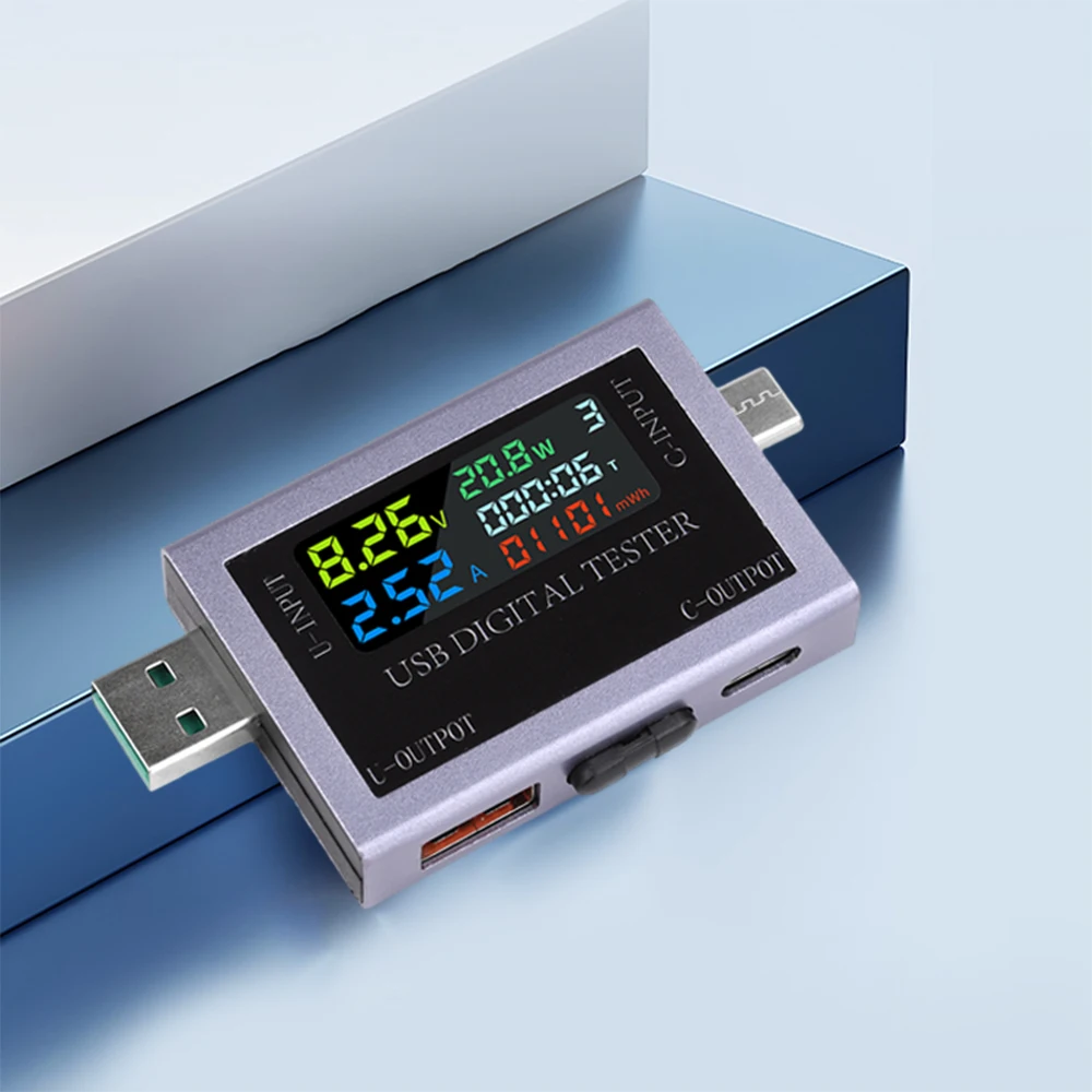 DC 4,5~50V 0-8A Typ-C USB-Tester Digitales Voltmeter Amperemeter Strom-Spannungs-Messgerät Volt-Amperemeter-Detektor Powerbank-Ladegerät ﻿ – Detail 3