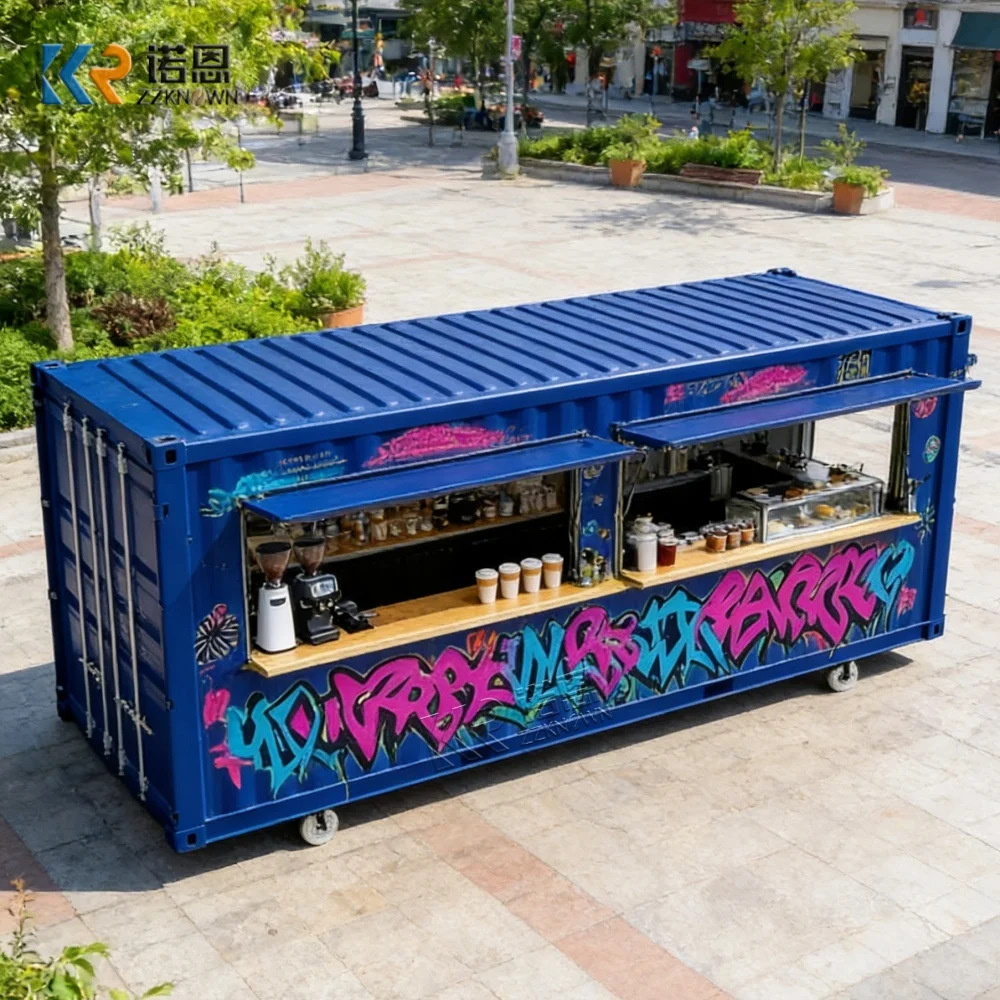 Customized Outdoor Kitchen Custom Color and Size Flat Prefabricated Mobile Store Portable Outdoor Transport Container