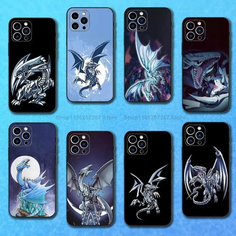 

Cool Blue-EYES White D-Dragon Phone For iPhone 13,12,15,14,11,16,17,Plus,Pro Max,XS,X,XR,SE,Mini,8,7,Soft Silicone Black