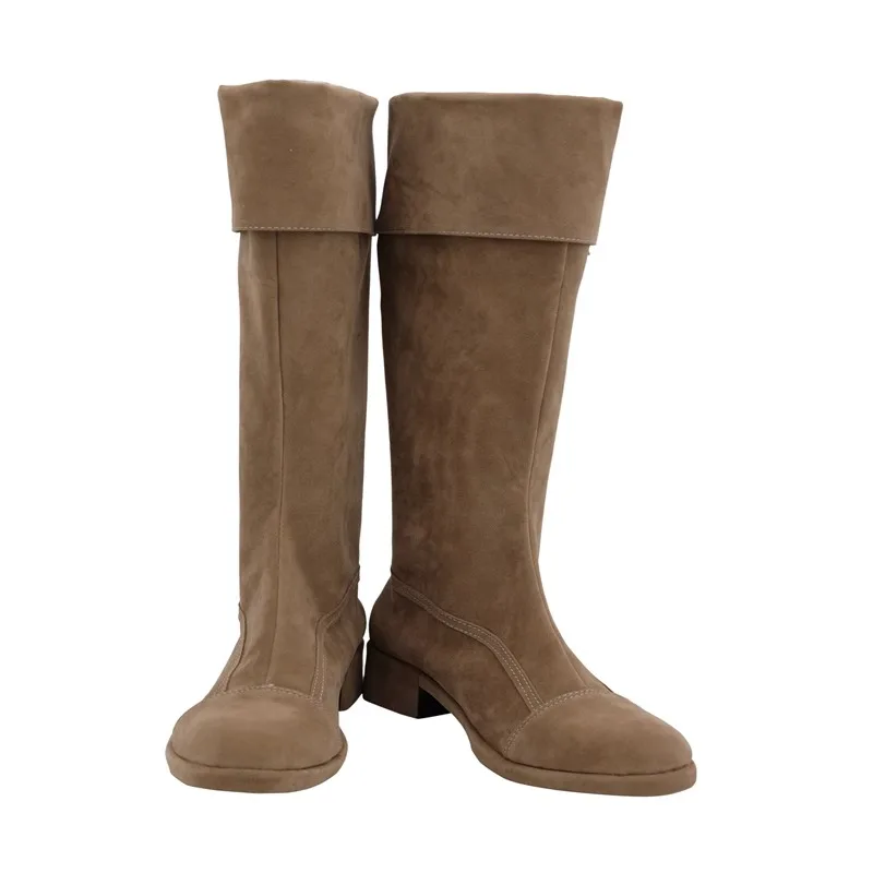 أحذية Yuno Grinbellor التأثيرية أنيمي بلاك كلوفر براون أحذية من الجلد الاصطناعي للرجال والنساء