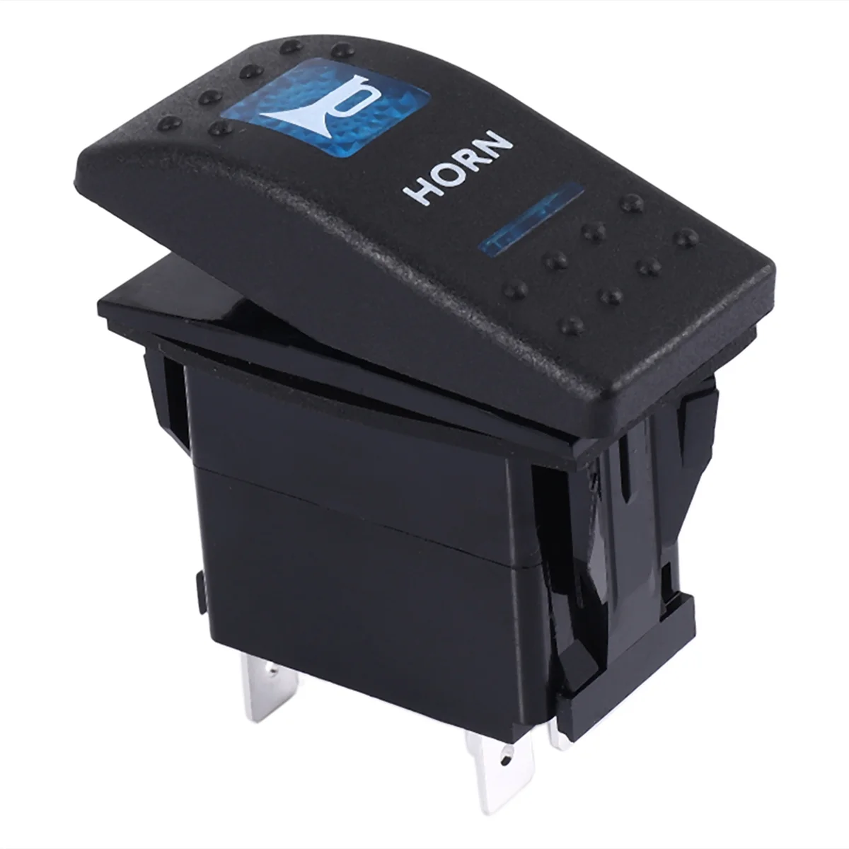 Imagem -02 - Padrão de Chifre de Luz Azul Led Rocker Toggle Switch 12v 20a 24v 10a Pin Carro Barco