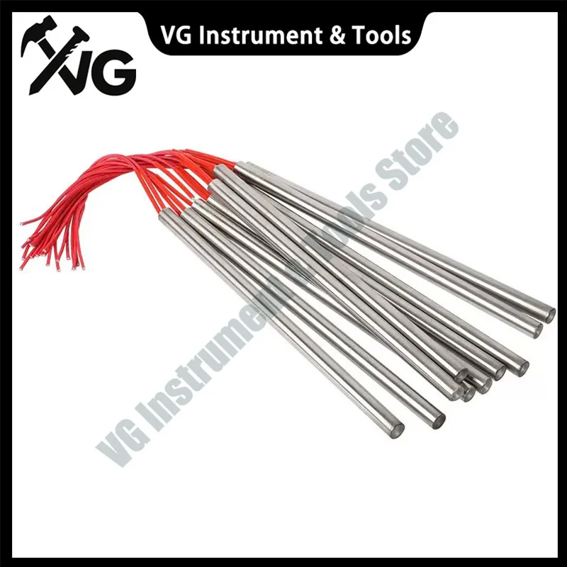 2pcs 10mm x 100mm Heating Element Cartridge Heater AC 220V 300W for Mould Electricity Generation Single head heating tube