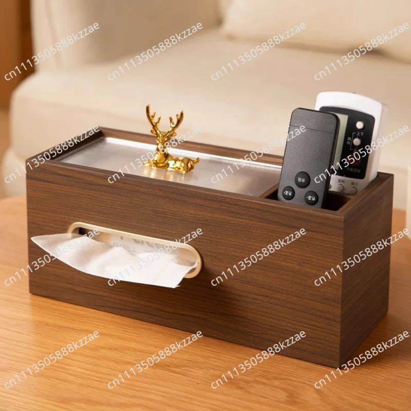 Wooden Tissue Boxes Living Room Desktop Tissue Box Restaurant Napkin Storage Box Multi-functional Home Organization Accessories