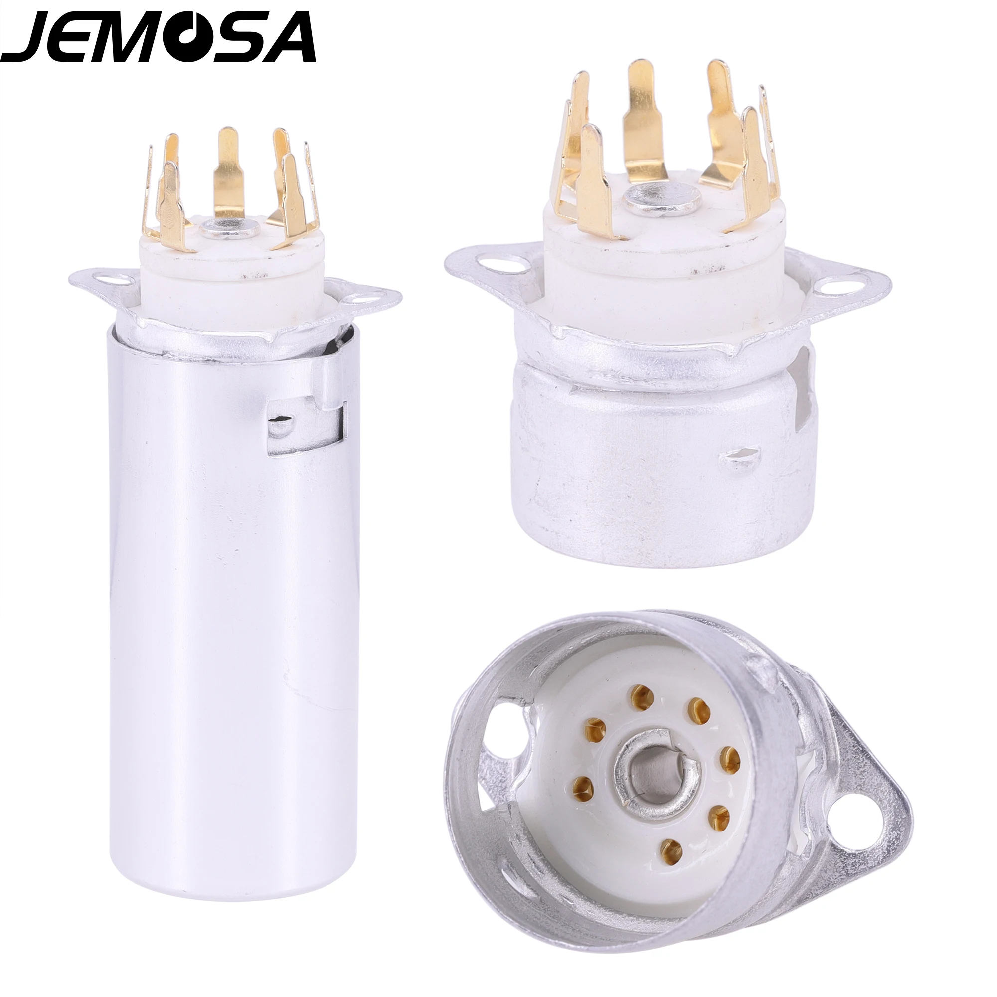 10PCS 7Pin Tube Socket Ceramic With Aluminum Shield For EC92 6H2 EZZ91 6X4 EZ90 6Z4 6AU6 6J4 6AQ5 EF94  6J1 6C4 Vacuum Tube Amp