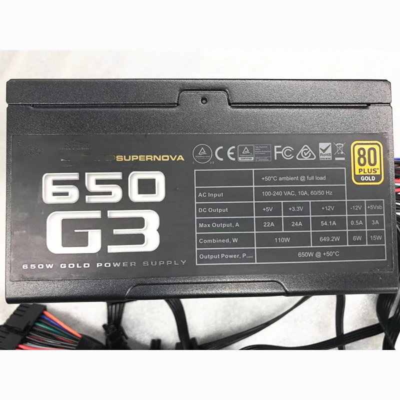 For Evga Supernova 650G3 650W Gold Mining Power Supply High Quality Full Module