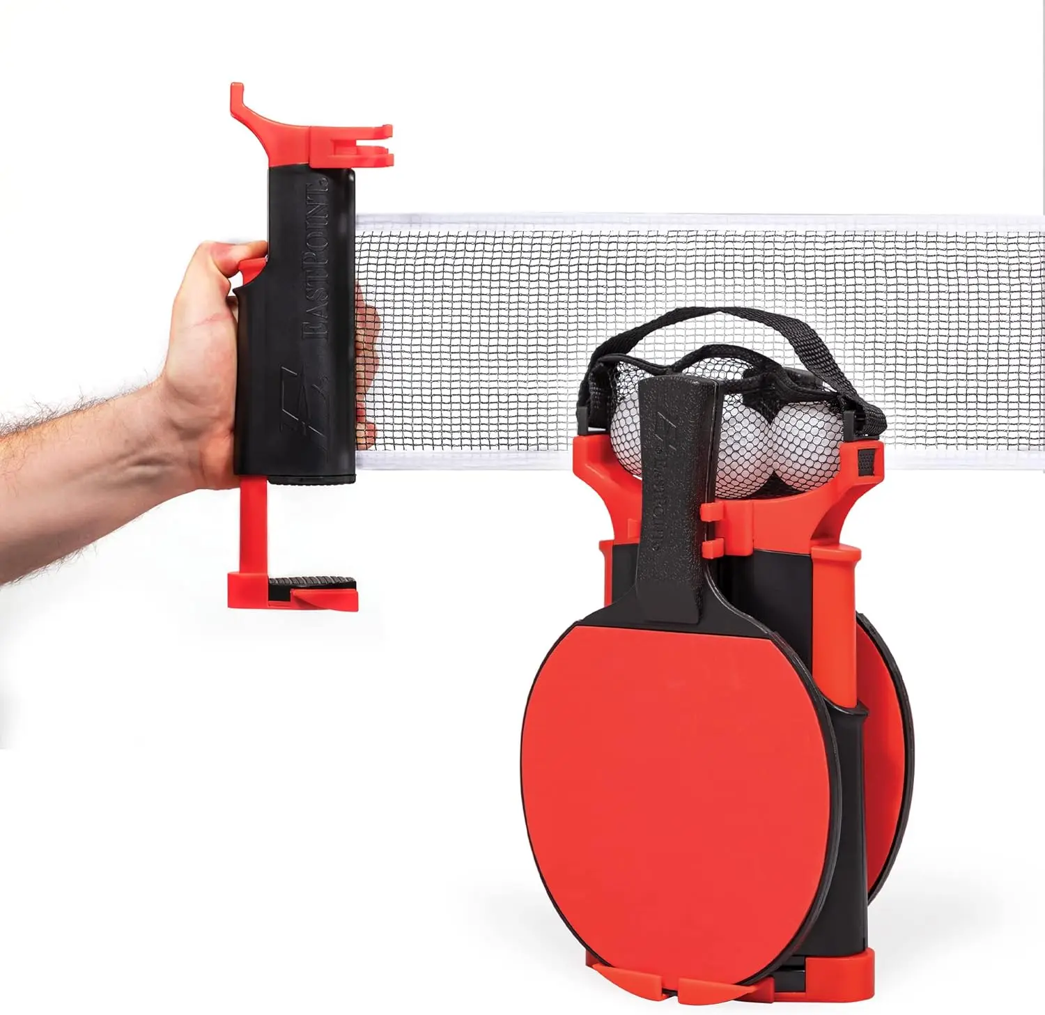 

Портативный набор для настольного тенниса с выдвижной сеткой, 2 ракетками и 3 мячами для игры в помещении/на улице