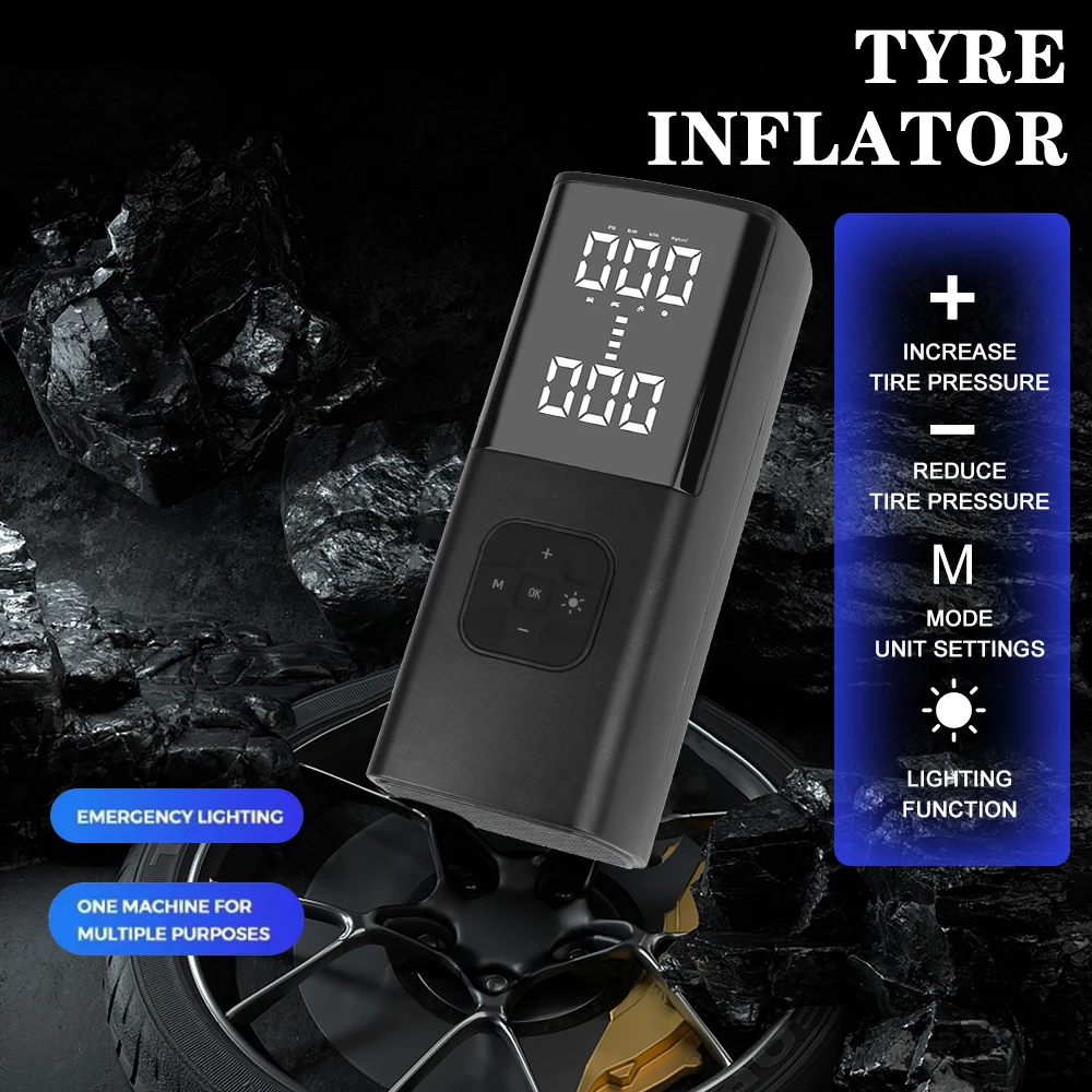 

Super Power For Motorcycles Pickup Truck Digital Tyre Air Pump Wireless Car Air Compressor Portable Inflatable Pump