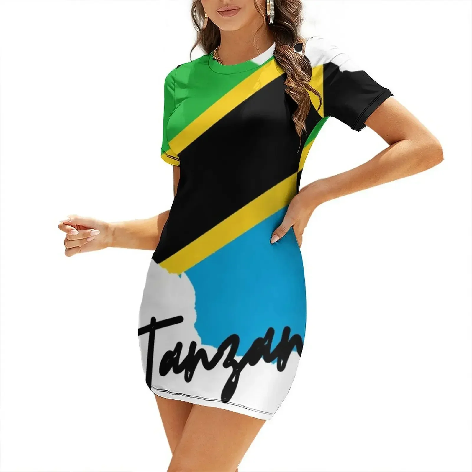 Son of Tanzania Map Flag Short-Sleeved Dress Women's summer dress summer dresses women 2026 evening dress women