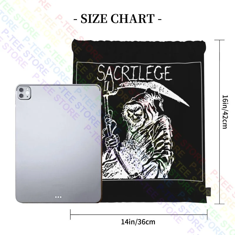 Sacrilege 'Grim Reaper' (Punk Inepsy Discharge Crass Varukeers Kbd ) Drawstring Bags Gym Bag Hot Large Capacity