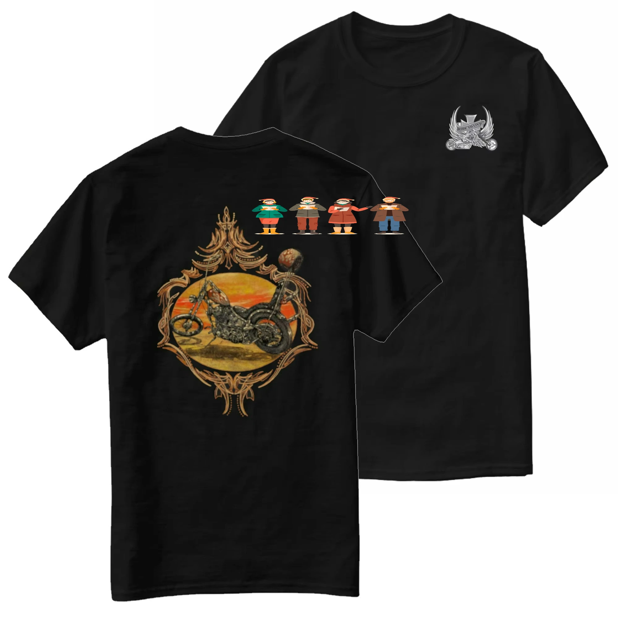 Old School Custom Chopper Classic Motorcycle Biker T-Shirt 100% Cotton O-Neck Short Sleeve Summer Casual Mens T-shirt Streetwear