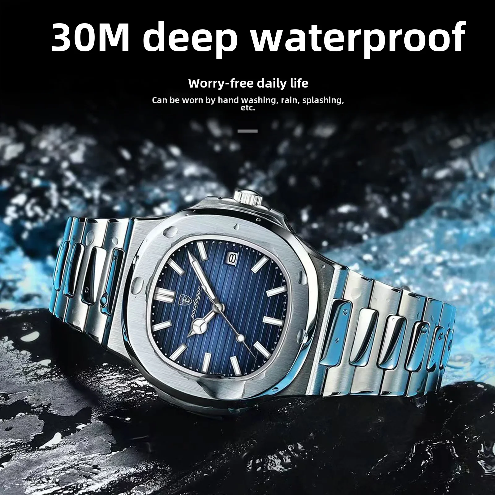 New Swiss Brand Waterproof Ultra-thin Men's Watch Calendar Watch Live Broadcast Popular Export One Piece Agency Shipment