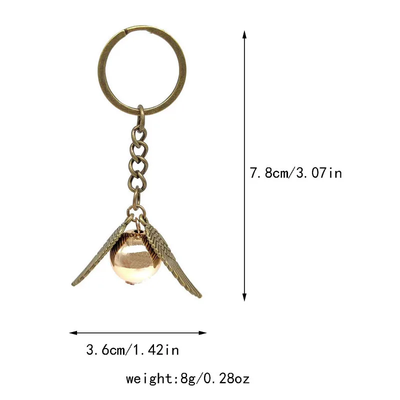 Golden Snitch Harries Keychain Badge Potters Figure Key Chain Necklace Fashion Pins Brooches Chestpin Cosplay Cute Car Keychains