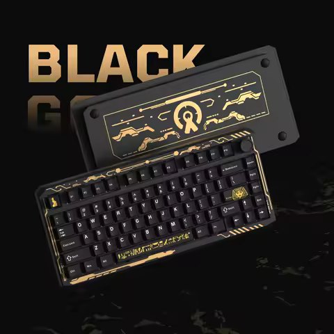 Womier Black ERA75 75% Wireless Mechanical Keyboard with VIA/QMK, Knob Full Aluminum Custom Keyboard