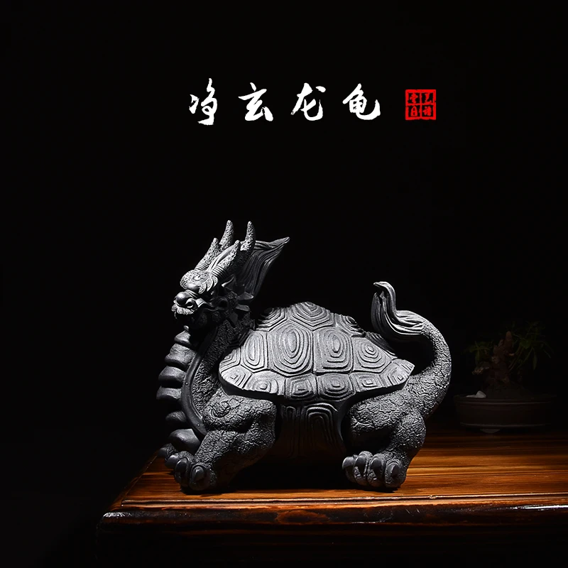 Yixing Purple Sand Dragon Turtle Domineering  Boutique Xuanlong Turtle Tea Ornaments Sculptured Ornaments Supportable Handmade T