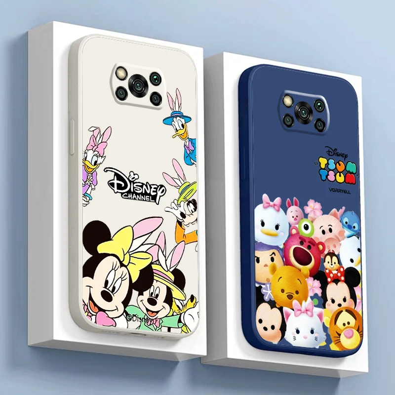 

Disney Mickey Minnie Phone Case For Xiaomi POCO F5 F4 F3 Pro GT X5 X4 X3 Pro NFC M4 M3 M2 Pro 5G Liquid Silicone Back