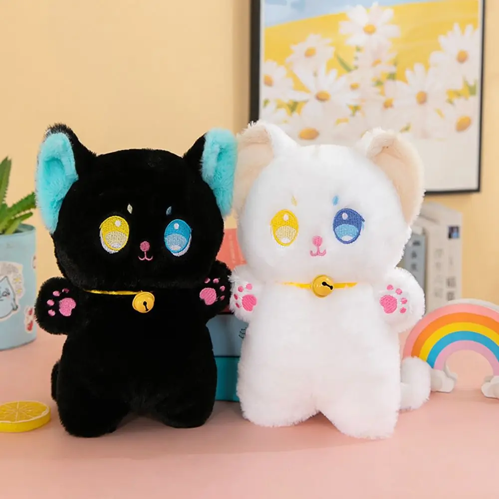 1Pcs New Kid Gift Cat Plush Toy Black and White Soft Stuffed Animal Doll 25cm Grab Children Toys for Kids Girl