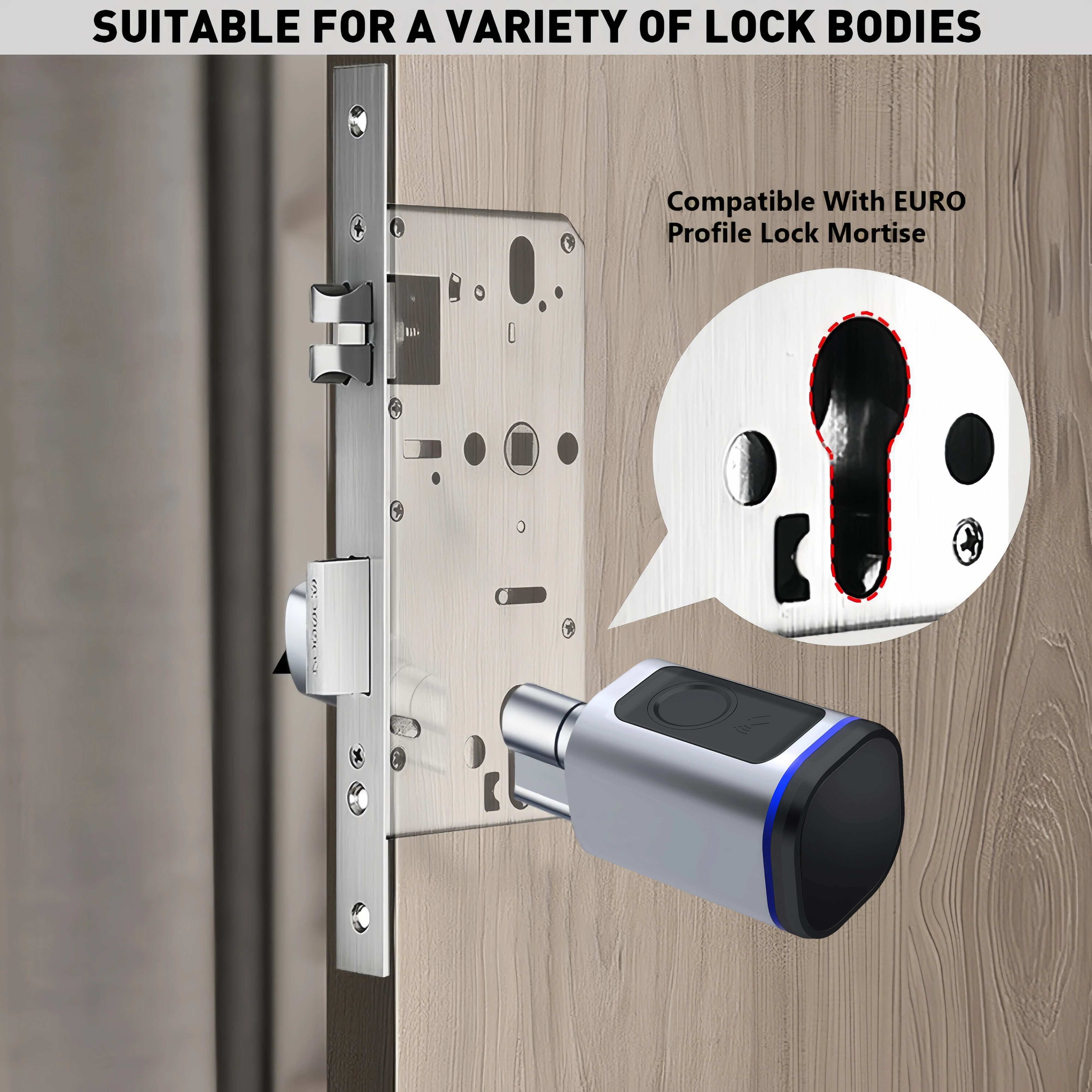 CDOK L31 Tuya Bluetooth smart lock, desbloqueio biométrico, desbloqueio remoto de gateway pode ser adicionado, preto/prata