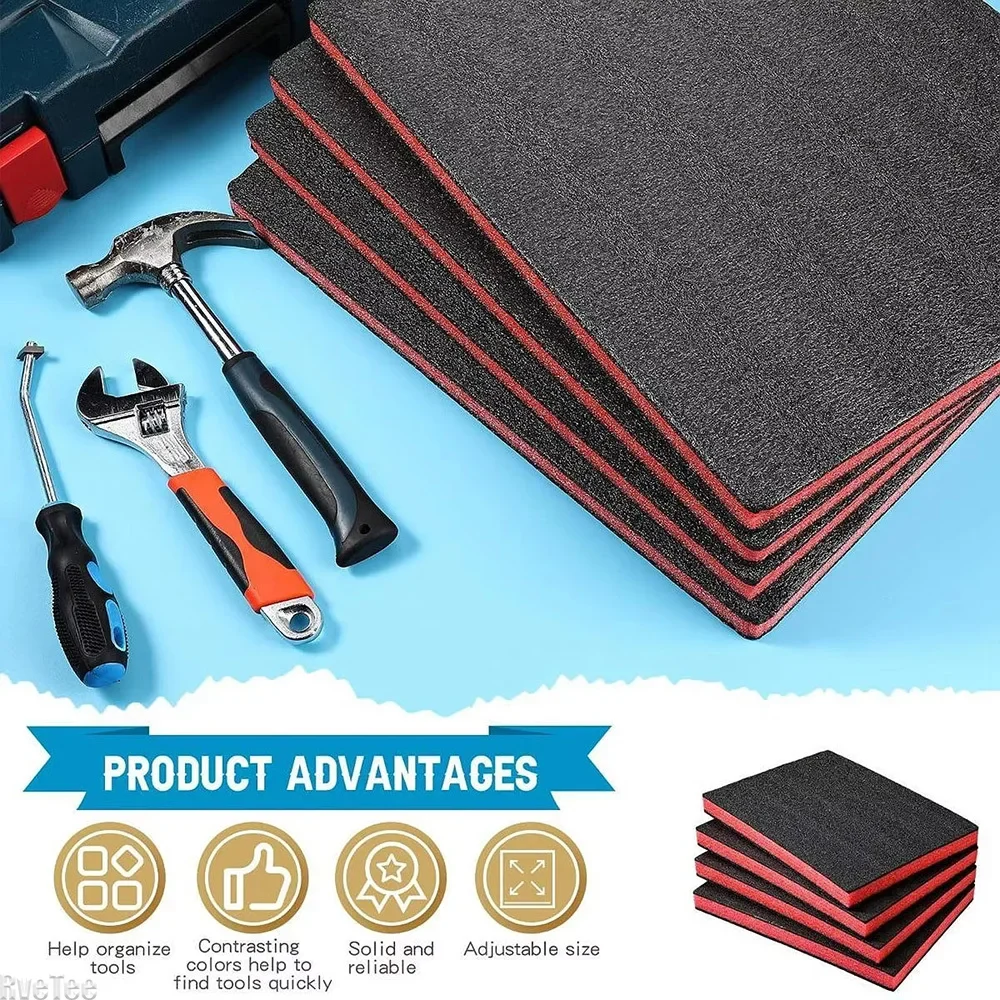 

4Pcs Tool Box Foam Inserts Packing Foam Pads Camera Case Cushioning Insert Sheet for Transport DIY Crafts Toolbox Liner