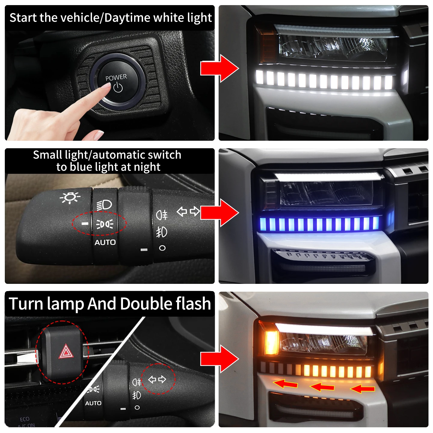 For Toyota Land Cruiser Prado 250 LC250 FJ250 J250 2024 2025 2026 Daytime Running Light Under Headlight DRL Upgrade Kit view 5