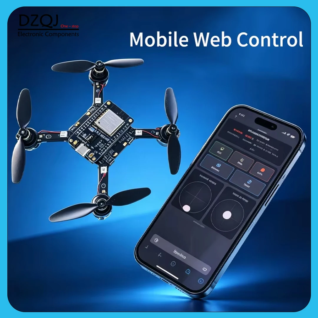 Hackable ESP32 Open‑Source DIY Mini Drone Kit, Programmable Quadcopter Compatible with Arduino & Crazyflie Firmware, No Battery