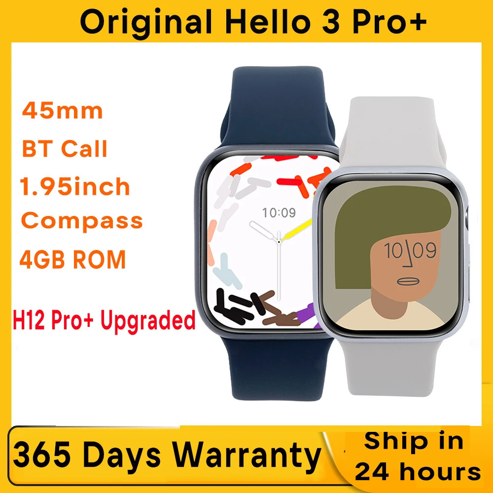 Orignal Hello 3 Pro Plus Smart Watch 4GB ROM 45mm NFC Compass Always on Display BT Call Sport Smartwatch Men Women  Women