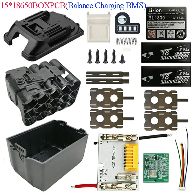 

BL1890 15X18650 Li-ion Battery Case BMS Balance Charging Circuit Board PCBA Shell Box BL1860 For MAKITA 18V 6.0Ah 9.0Ah Housings