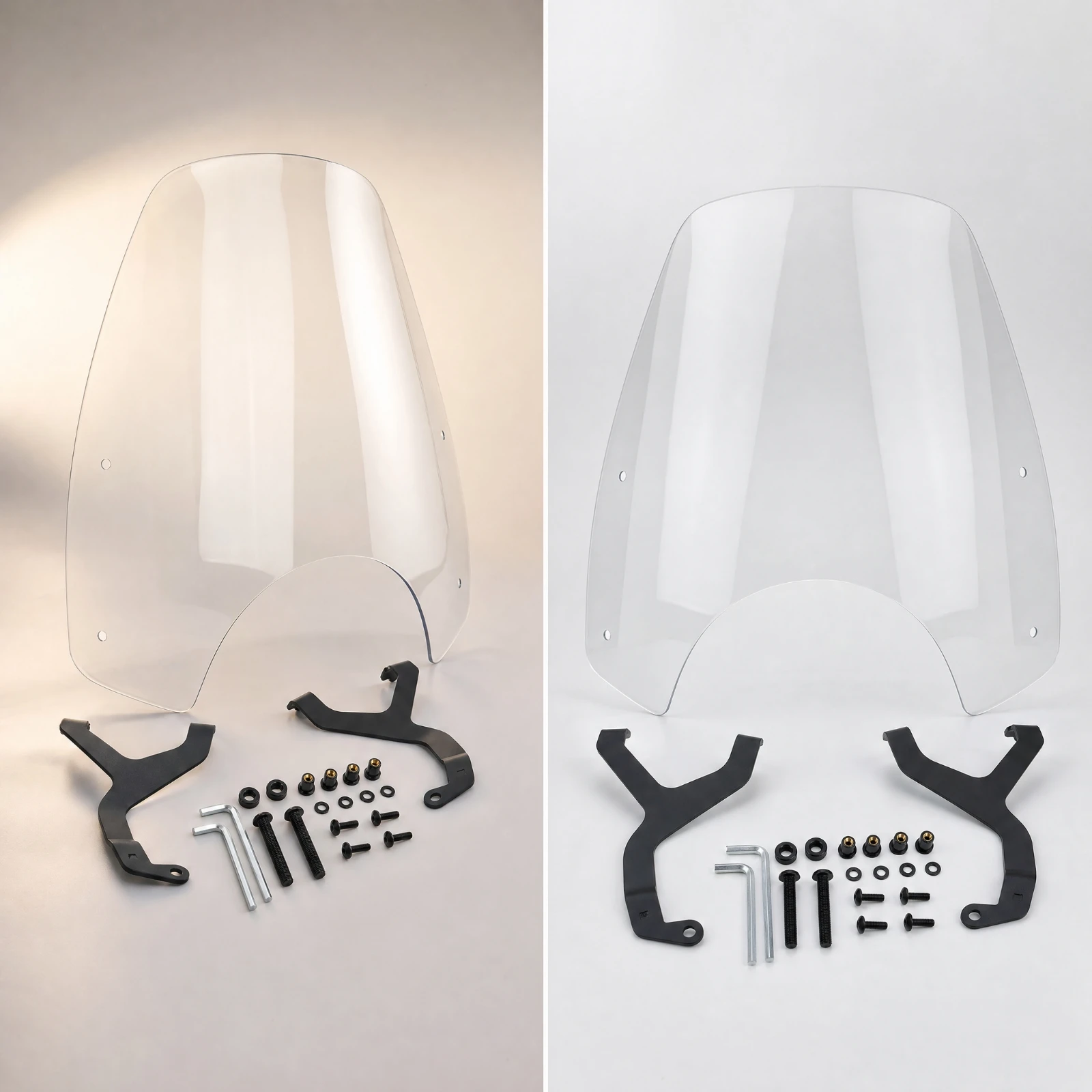 Motorcycle Windshield with Bracket Quick Installation Windshield with Brackets Motorcycle Windscreen with Bracket Aerodynamic