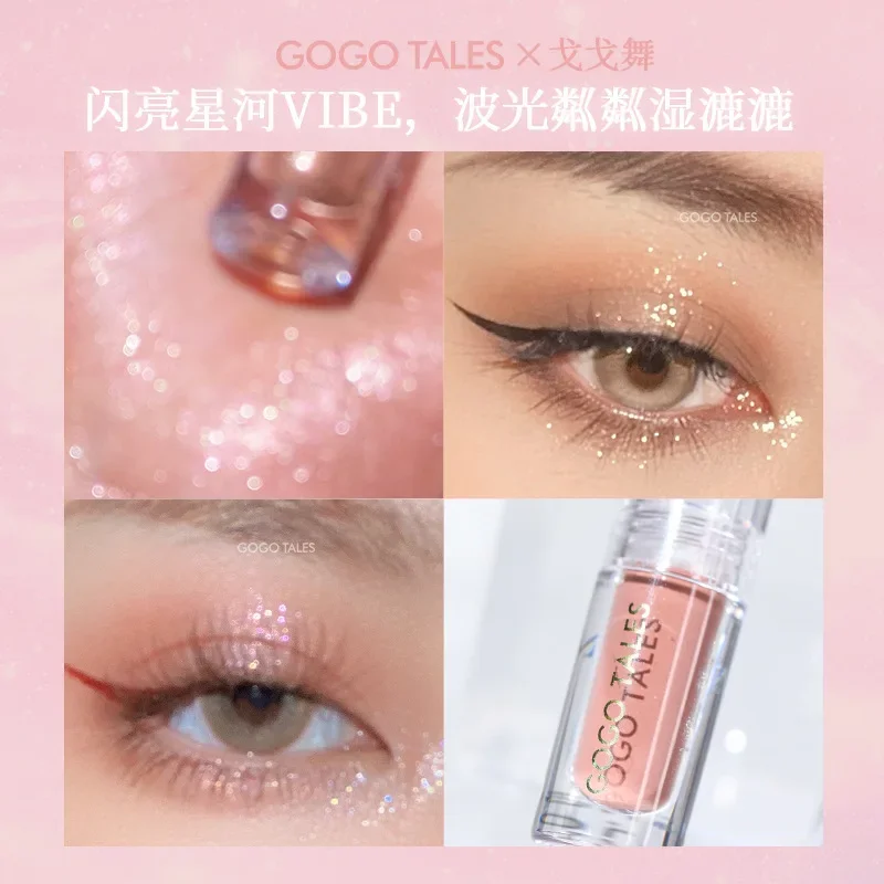 Gogotales-sombra de ojos líquida ilumina gusano de seda tumbado brillo resaltado impermeable diamante brillante duradero delineador de ojos maquillaje cosméticos