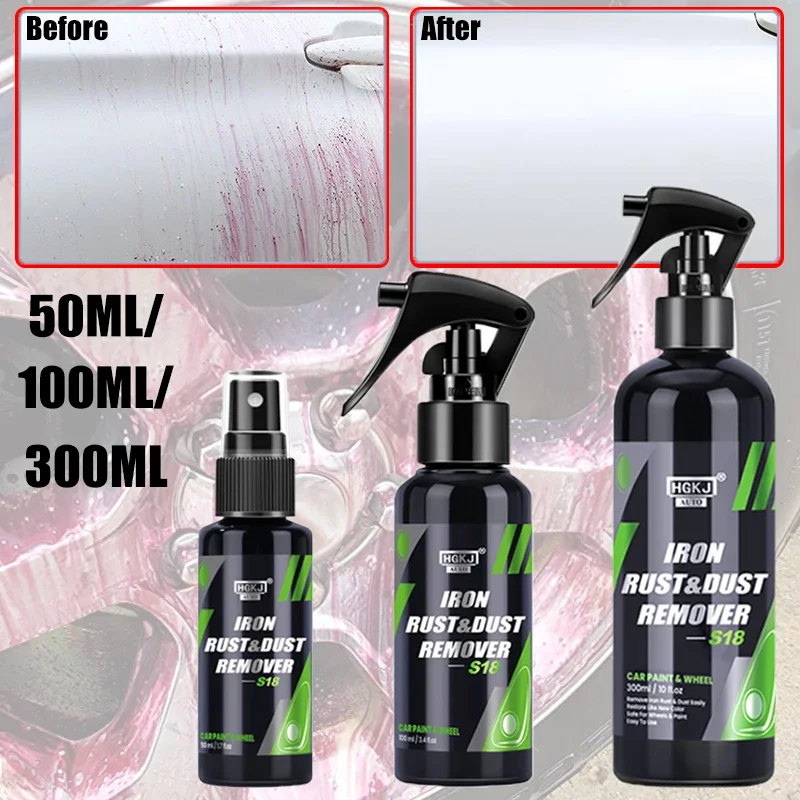 Car Paint Wheel Hub Iron Powder Remover Car Cleaning Spray Strongly Soluble Rust Auto Cleaning Tools Accessories 50/100/300ML