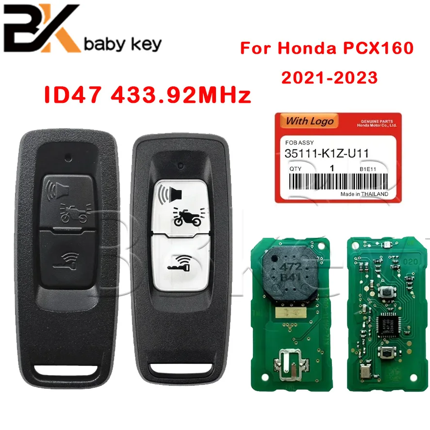 

Для Honda PCX160 2021-2023 мотоциклетный дистанционный ключ 433,92 МГц ID47 чип K1Z K1B K2S K2V K2C 35111-K1Z-U11-M1 для 2023