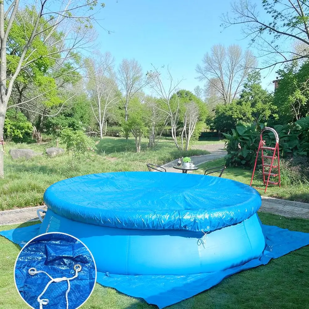 Durable PE Swimming Pool Cover Waterproof Tarp Protective Rain Cloth For Round Square Frame Pools Ground Mat