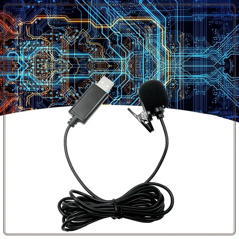 Reliable-USB Lavalier Lapel Microphone Omnidirectional Wired Clip-On Mic Hands Free Plug & Play For Computer PC Laptop 2M,USB La