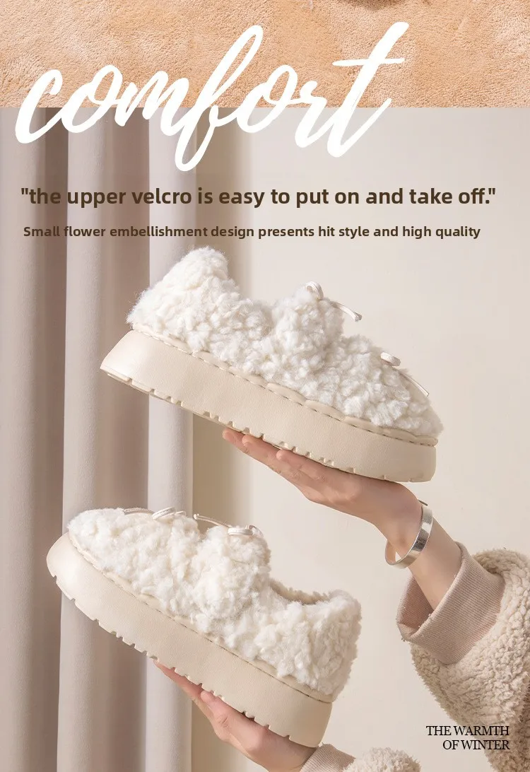 

2026 New Fashion Cotton Slippers for Women Warm Cotton Slippers for Fall and Winter Cute Slippers with Non-Slip Soles