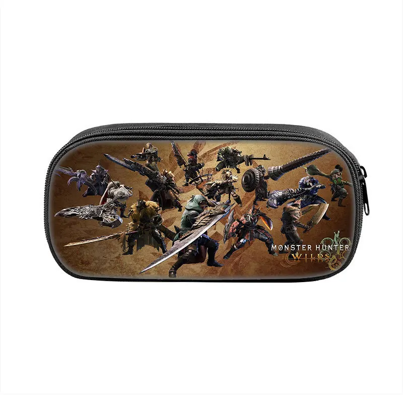 مونستر هنتر وايلدز مقلمة جميلة وين حفظ الأمل حامل قلم حقيبة طالب تخزين كبير الطلاب مدرسة هدية pencelcases #5