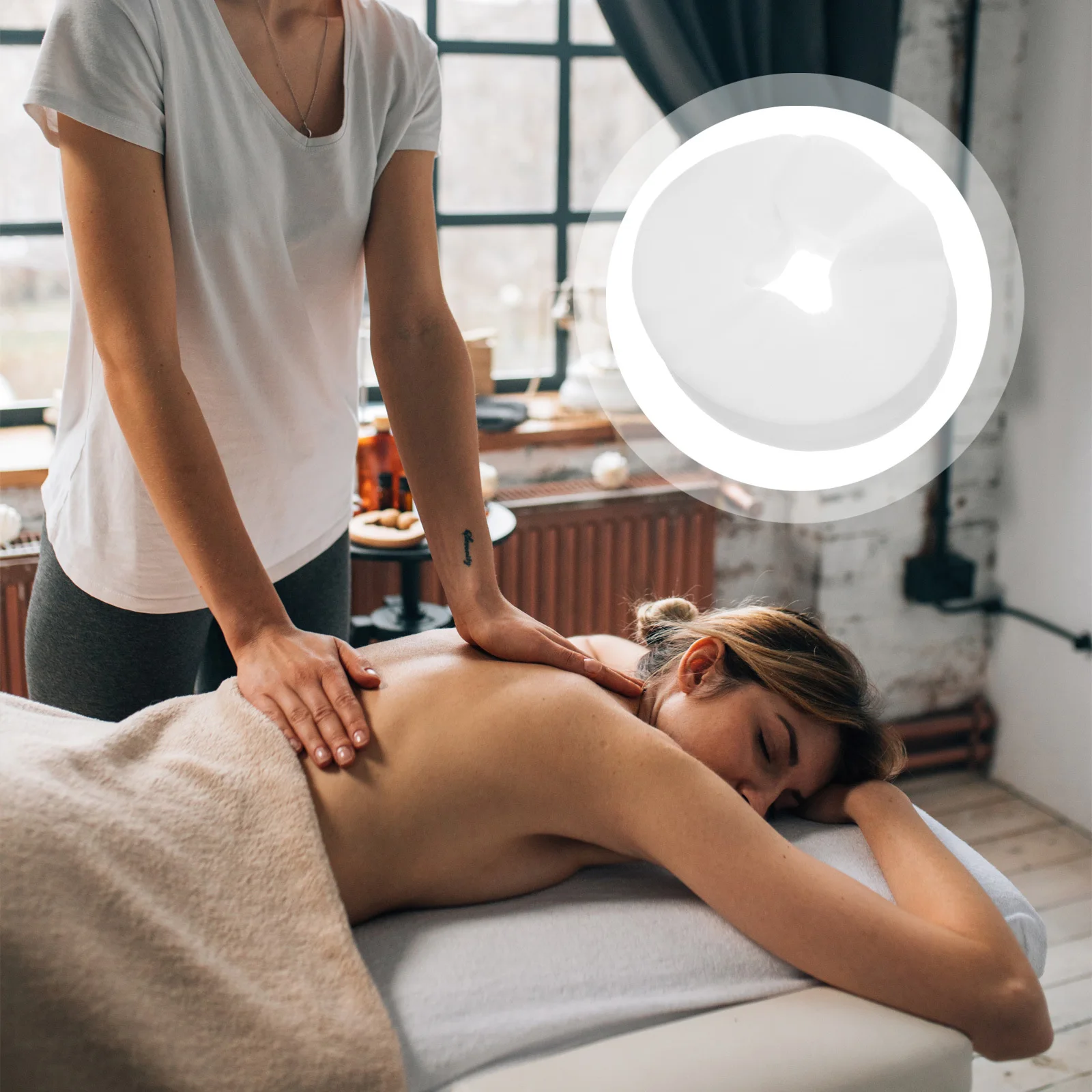 

29x28 см одноразовый массажный чехол для лица, подушка из нетканого материала, коврик с отверстием для лица для спа-салона красоты, массажных отелей