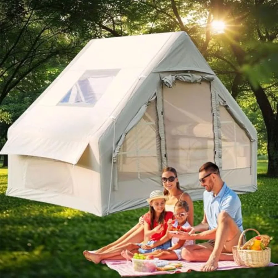 

Inflatable Camping Tent with Pump 4-6 Person Waterproof Blow Up Air Tent for Camping Hiking Easy to Set Up 4-Season Inflatable