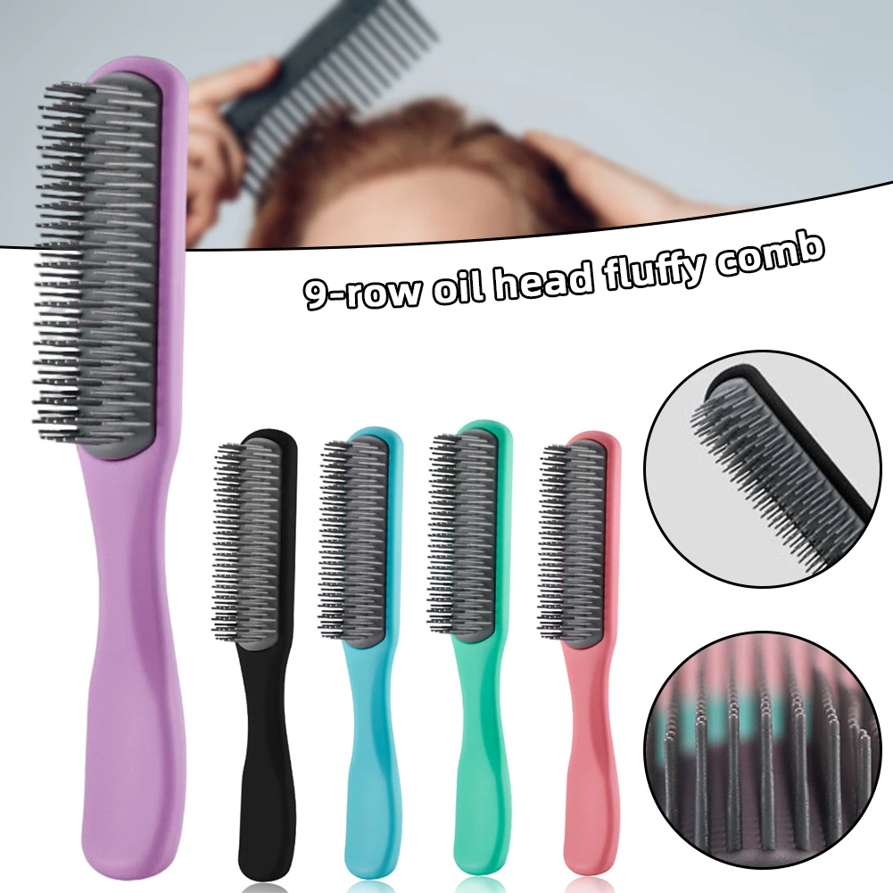 

Denman-Hair Brush Curl Defining 9-Row Oil Head Fluffy Back Styling Comb Soft Bristle Hairdressing Scalp Massager Comb For Hair