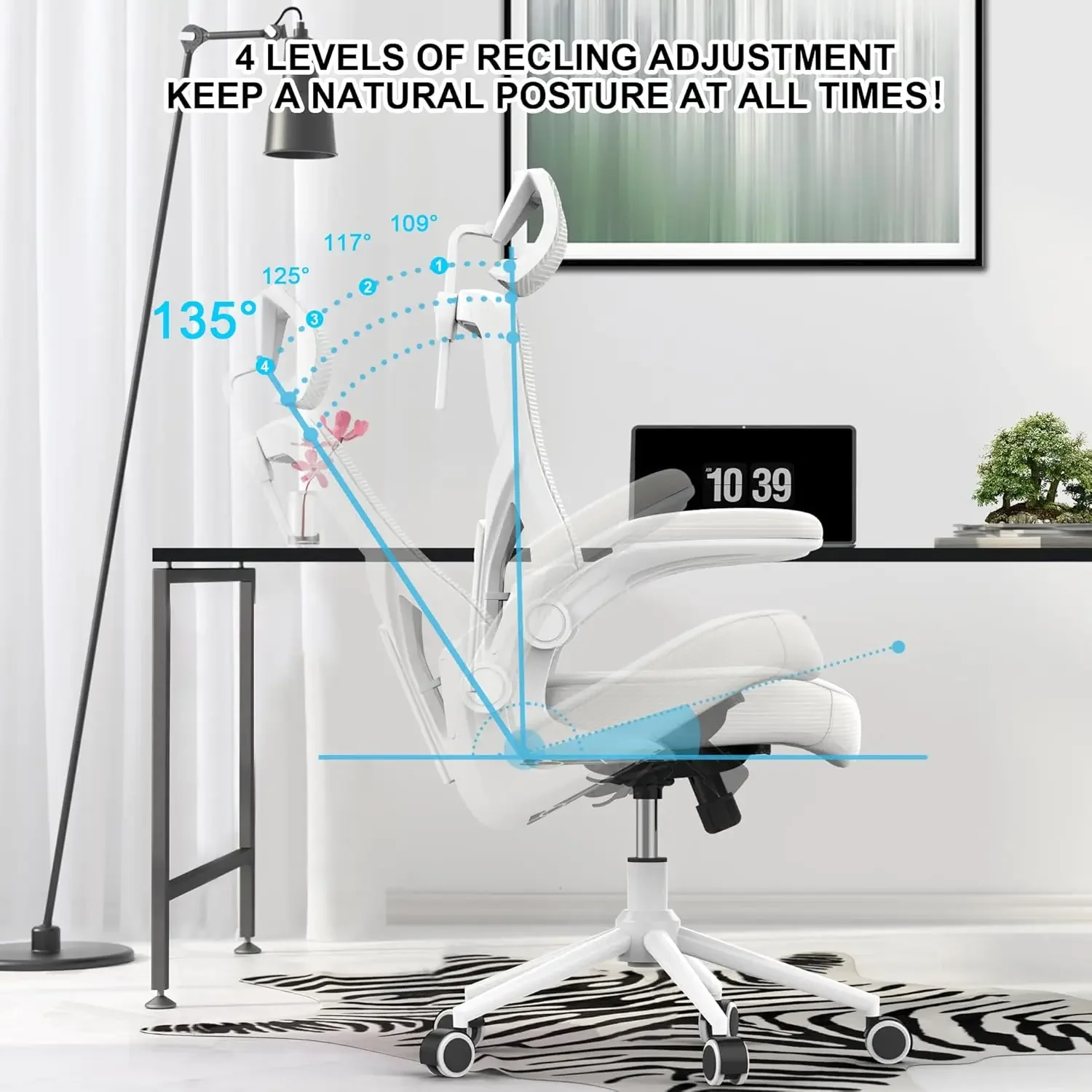 [Free Shipping, New Arrival!]Home Office Chair, Ergonomic Comfy Desk Chair, High Back Computer Chair- Adjustable Headrest with F