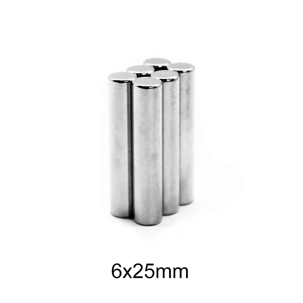 6x25mm Search Magnet Diameter 6mmx25mm Long Bulk Small Round Magnet 6x25 Strong Neodymium Magnet Disc 6*25mm 6*25