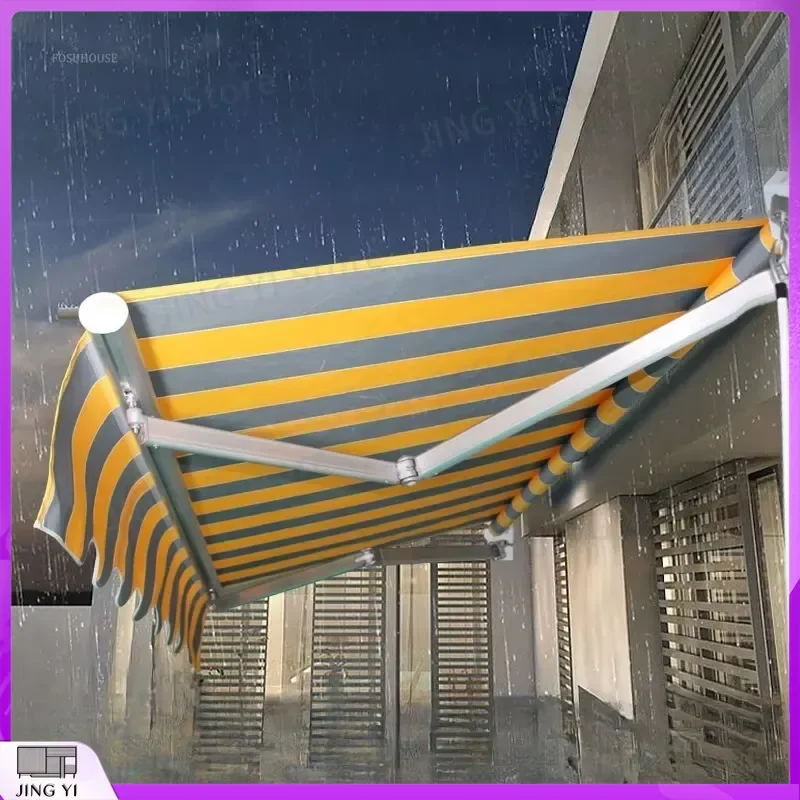 

Retractable Outdoor Gazebo Hand Crank Awning for Balcony Window Shop Courtyard Sun Shade Rainproof Pergola UV Protection