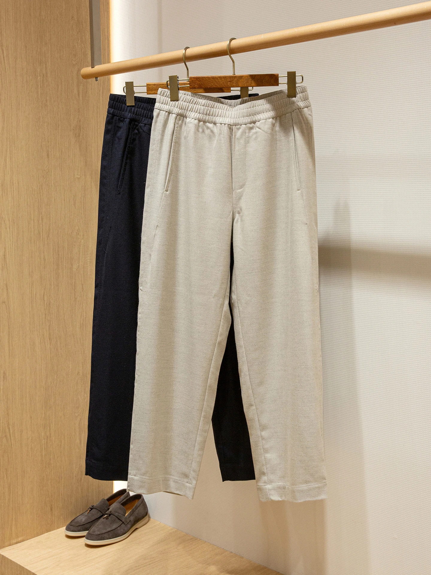 

Beautiful slave cotton wool blended loose casual straight-leg pants