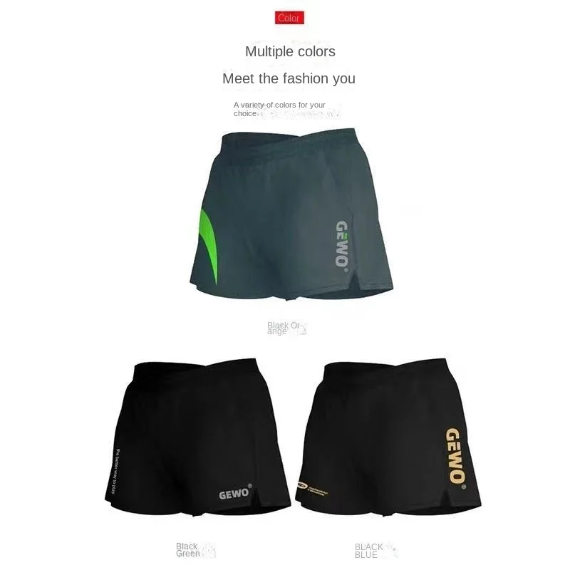 GEWO Shorts de tênis de mesa masculinos e femininos de secagem rápida e absorventes de suor respiráveis