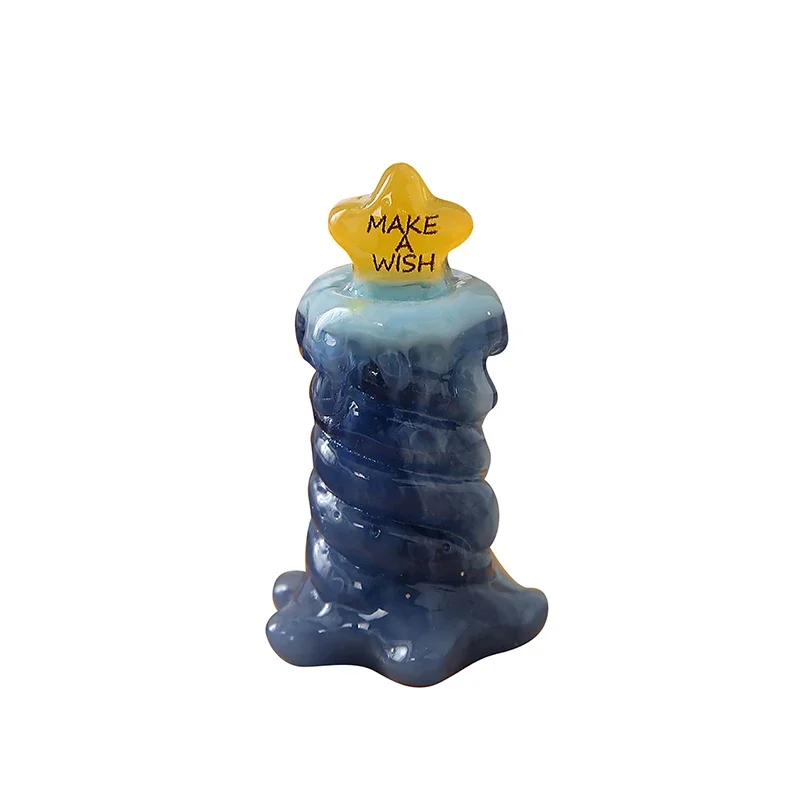 3 szt. Miniaturowe świeczki w kształcie gwiazdek do domku dla lalek, model do dekoracji świątecznych i akcesoriów do domu