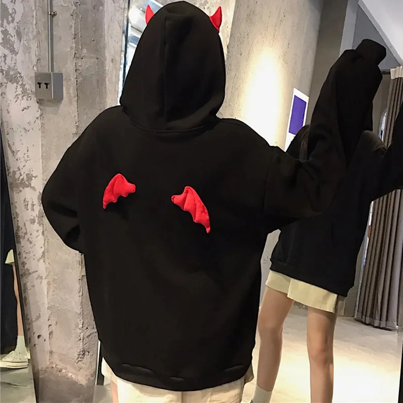 المرأة طويلة الأكمام هوديي ، فضفاض البلوز ، رسالة مطبوعة ، تنوعا يوميا ، موضة عادية ، جودة عالية