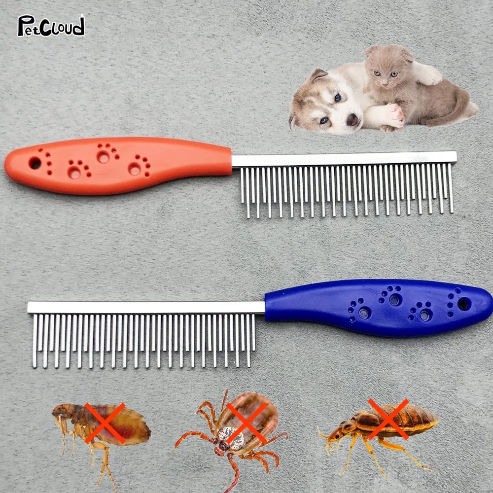 สแตนเลสสตีล Pet Hair Remover แปรง Cat Grooming หวีหมัดแปรงสำหรับแมวสุนัขทำความสะอาดเครื่องมือ PetCloud