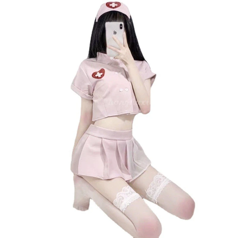 

Новое сексуальное нижнее белье, женский сексуальный короткий топ с перспективой, униформа для любви, угловая униформа медсестры, искушение, костюм Cw40527