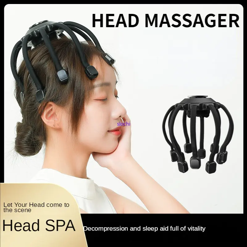 Octopus Scalp Massage Instrument Electric Head Massager with Bluetooth Music Head Vibration Relax Stress Relief Sleep Improving