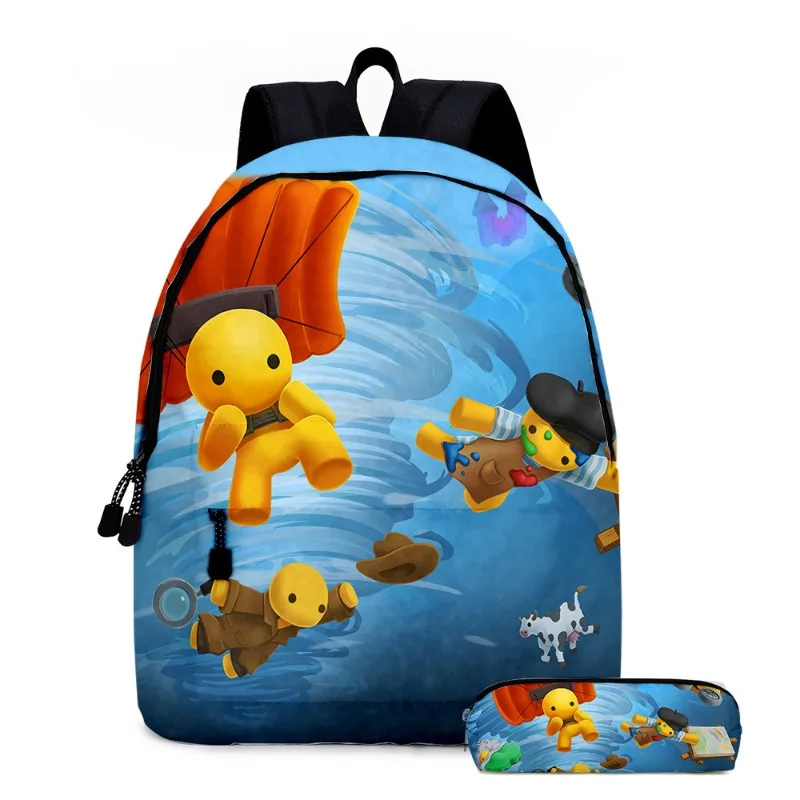 

New Style Game Wobbly Life Creative Cartoon Periphery Backpack Pencil Case Printed Student Decoration Daily Necessities Gifts