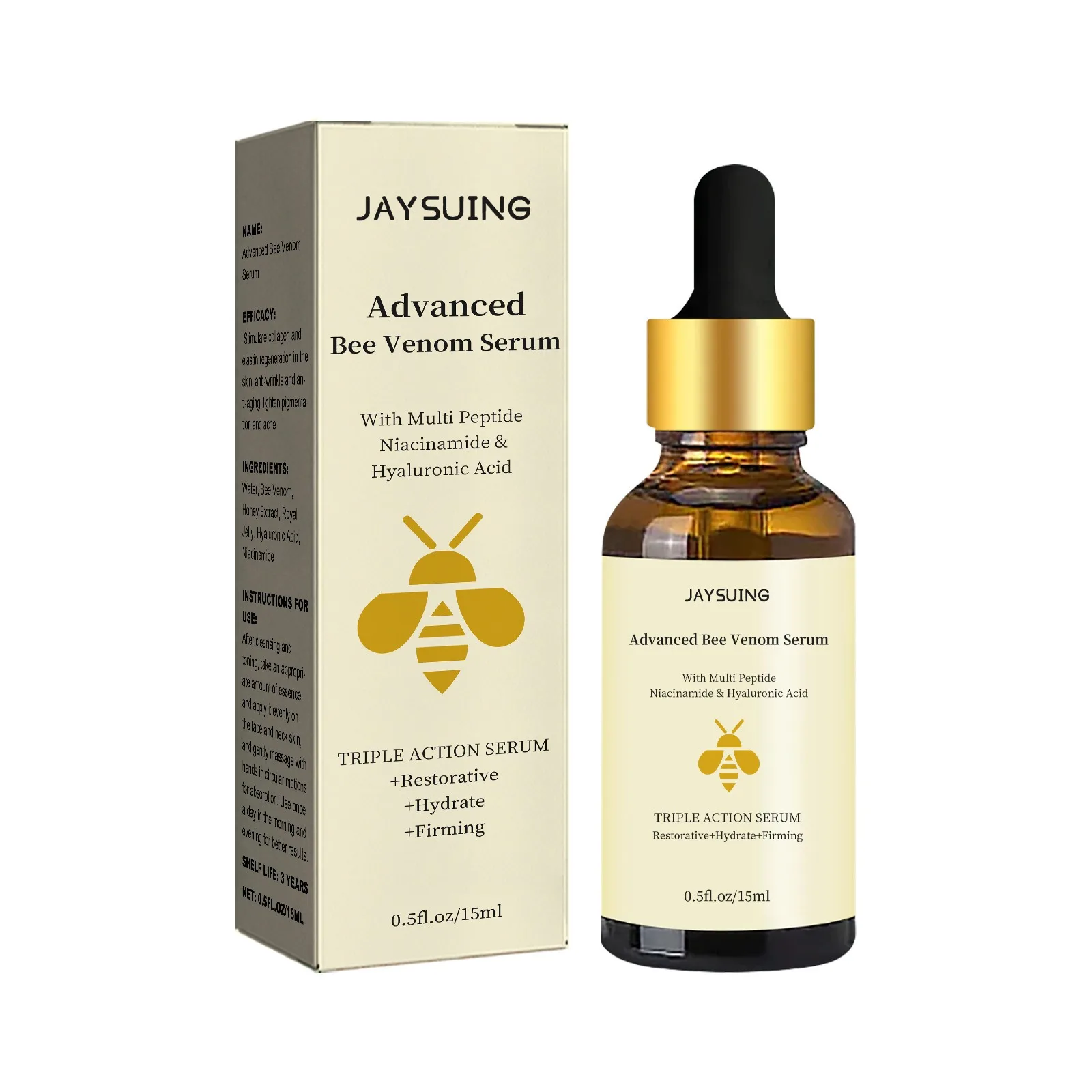 Bee Venom Anti Wrinkle Essence Anti-aging Polypeptide Hyaluronic Acid  Essence Can Repair Moisturize and Tighten Facial Skin